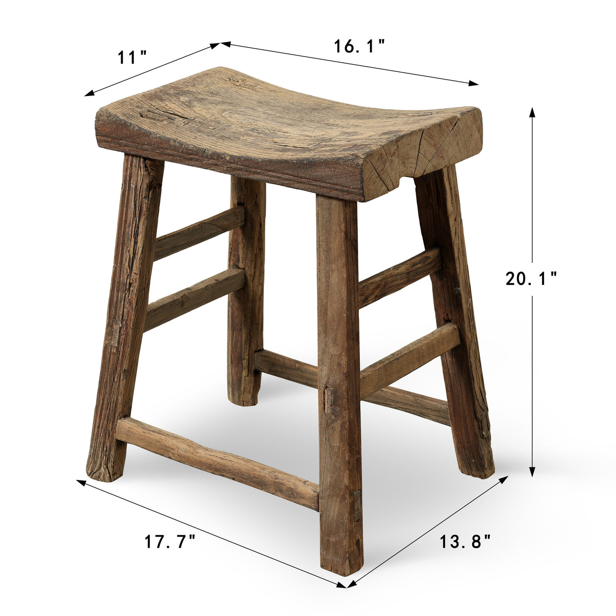 Vintage Stool Rectangular Approx.16 Inches Wide 11" Deep 20" High