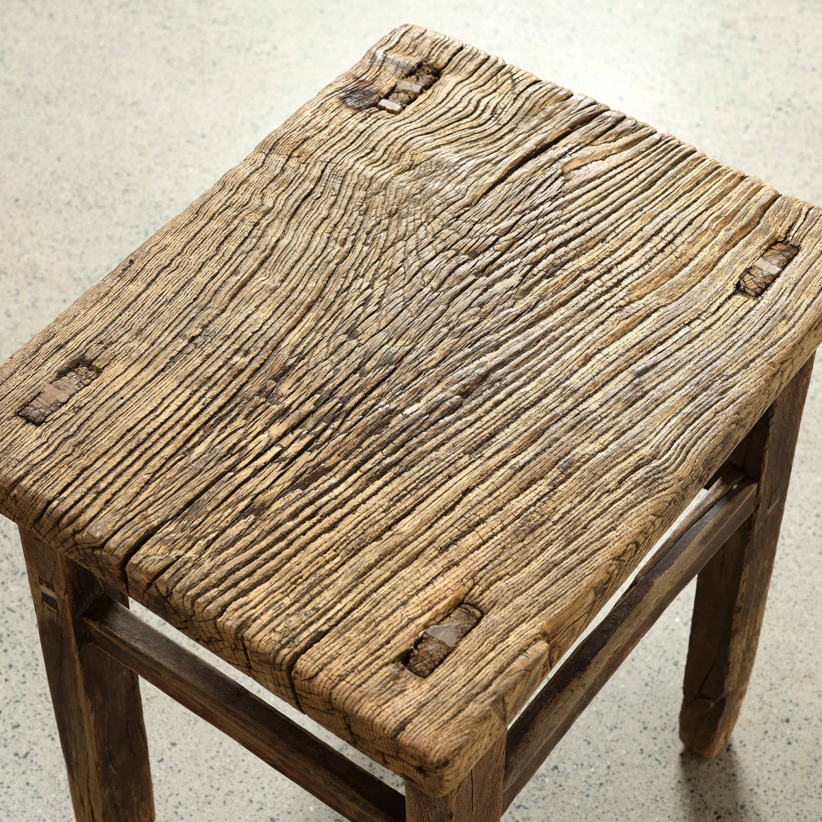 Approx. 19" Wide 15" Deep Vintage Accent Table Elmwood Weathered Natural