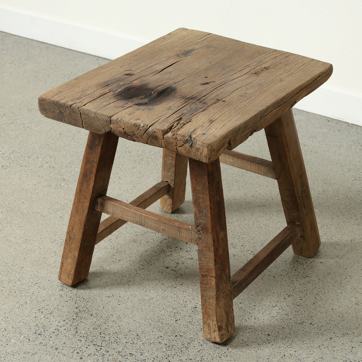 Approx. 20.9" Wide 17.9" Deep Vintage Accent Table Weathered Natural