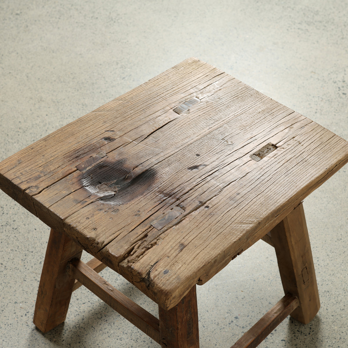 Approx. 20.9" Wide 17.9" Deep Vintage Accent Table Weathered Natural