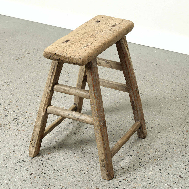 Vintage Rustic Stool 22H 19.3W 8D image 3