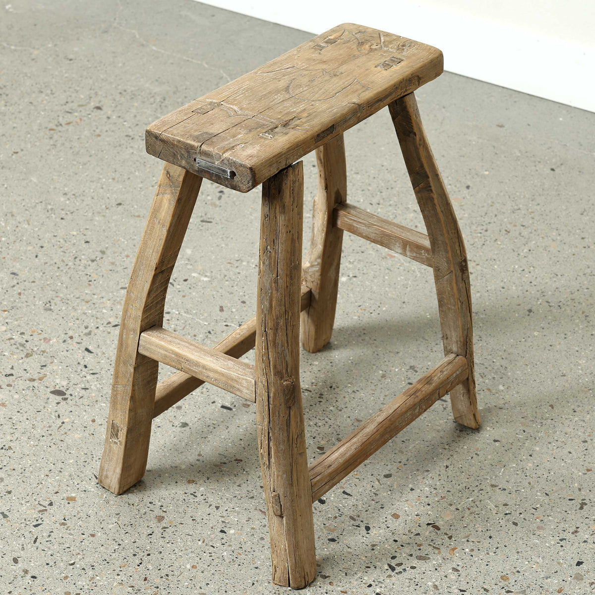 Vintage Rustic Stool 21H 15W 6.3D