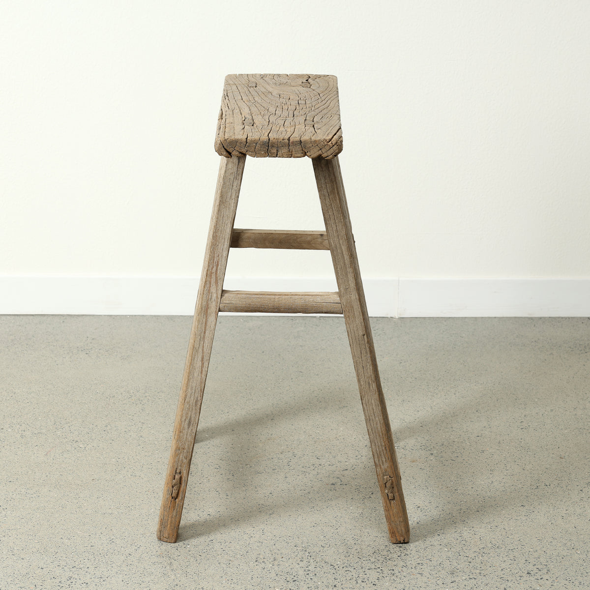 Approx. 21.3" Wide 8.3" Deep Vintage Counter Stool Weathered Natural