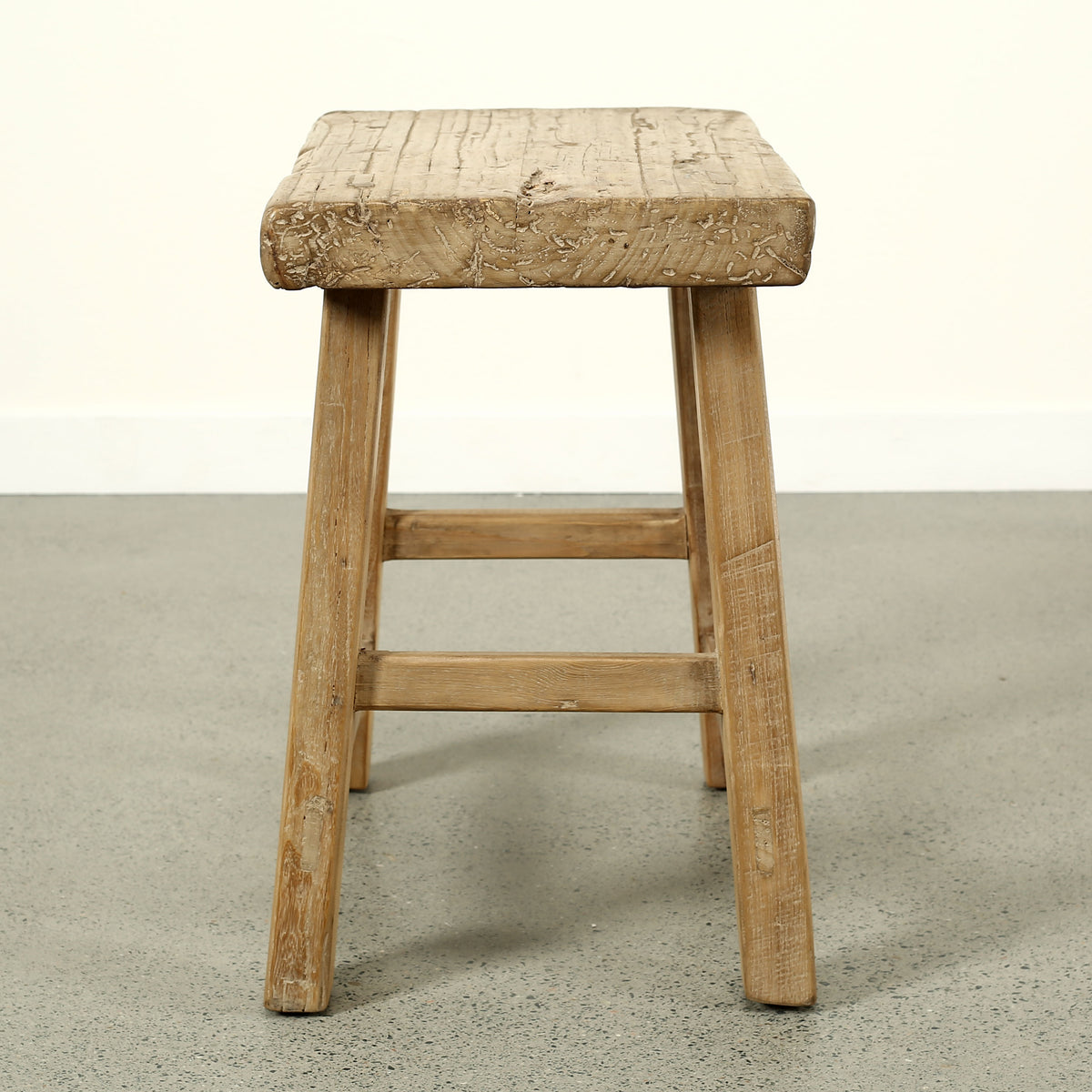 Approx. 22-26" Wide 14-16" Deep Vintage Accent Table with Unique Top Weathered Natural
