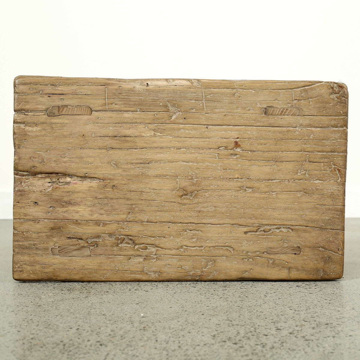 Approx. 22-26" Wide 14-16" Deep Vintage Accent Table with Unique Top Weathered Natural