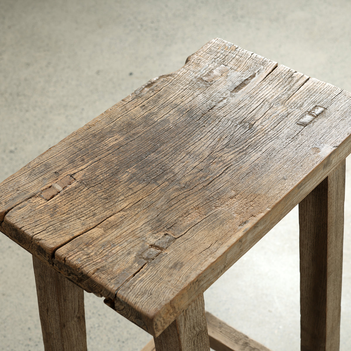 Approx. 17.3" Wide 10.6" Deep Vintage Bar Stool Weathered Natural