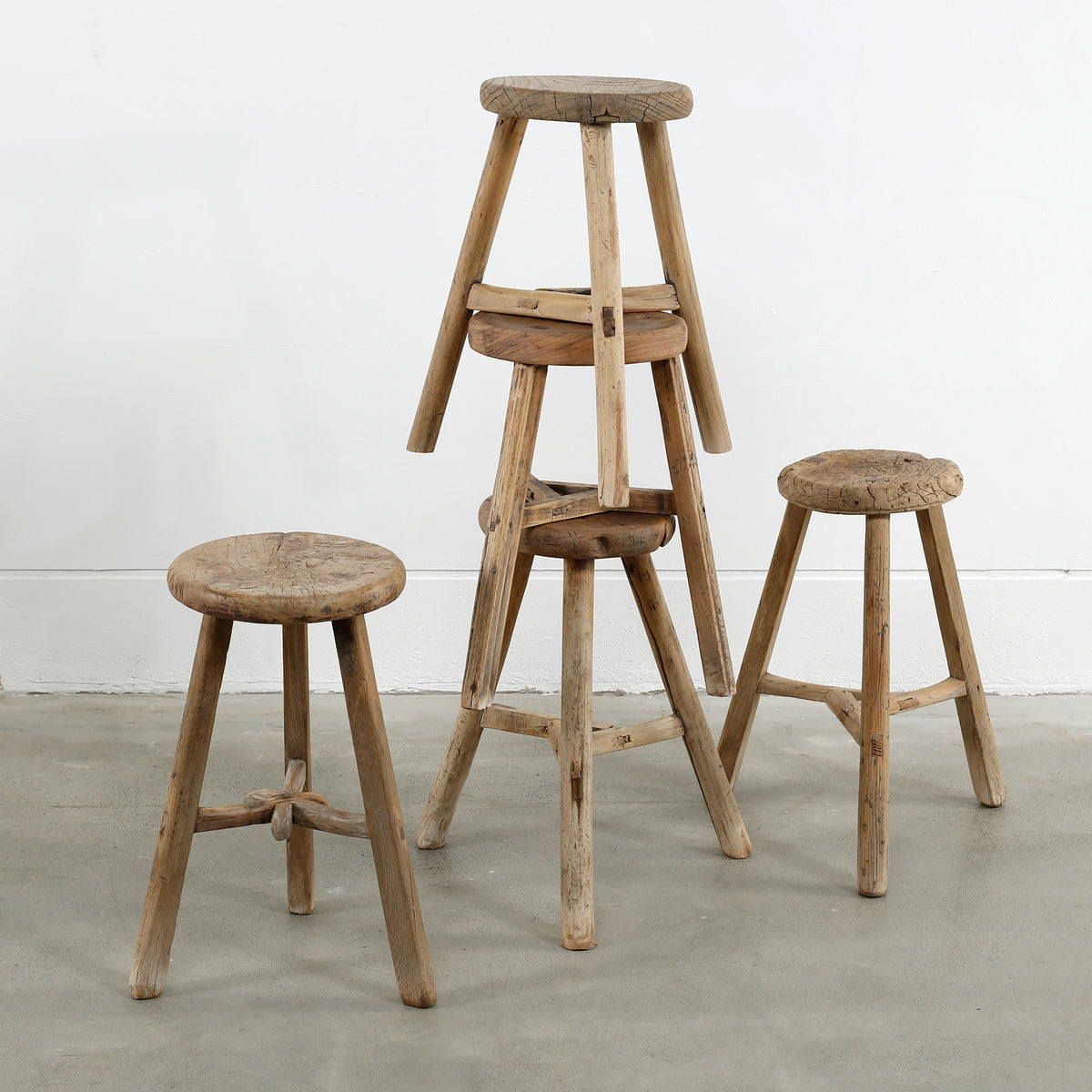 Vintage Round Stool (size & finish vary)