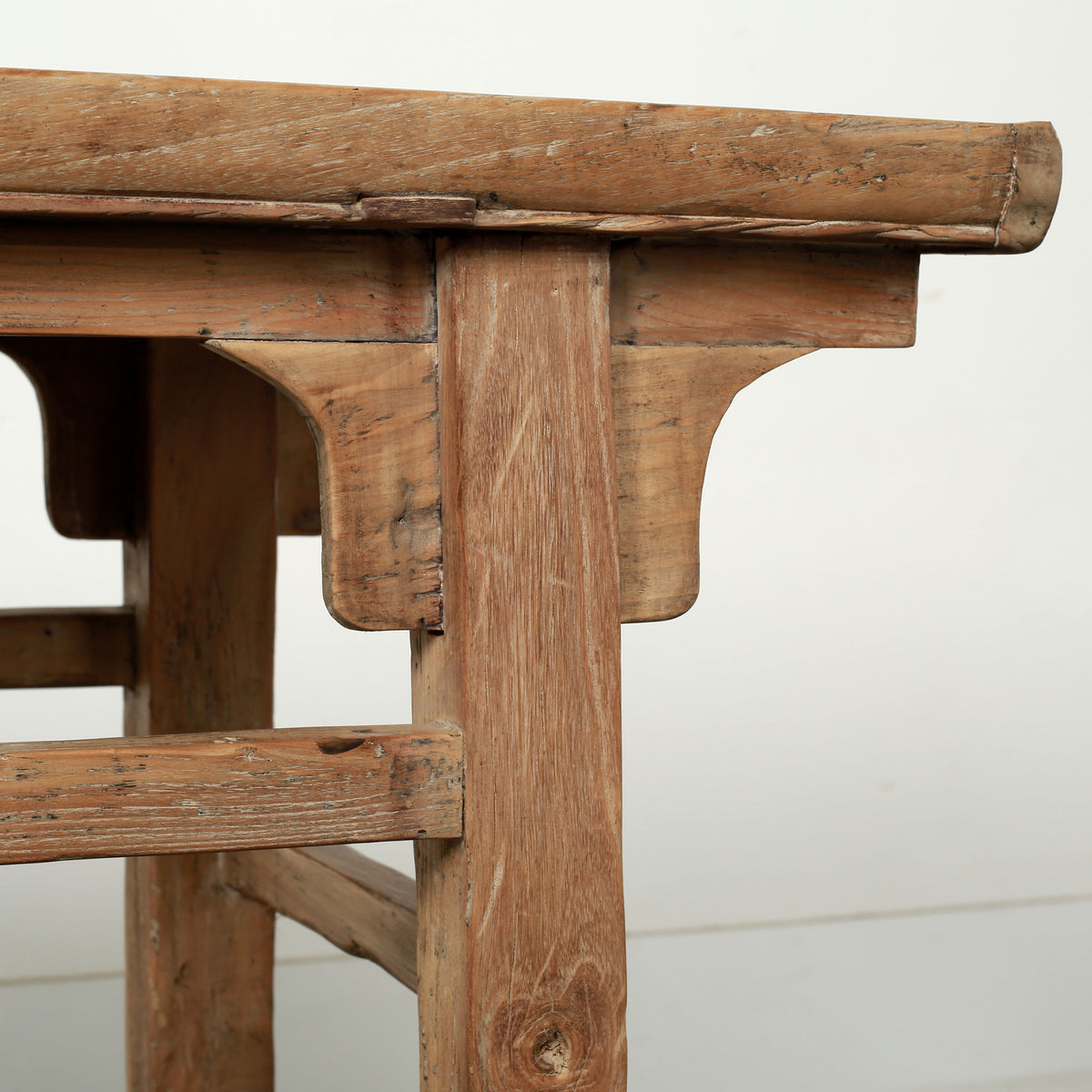 Approx. 35" Wide 16" Deep Antique Console Table Elmwood Warm Wood Tone