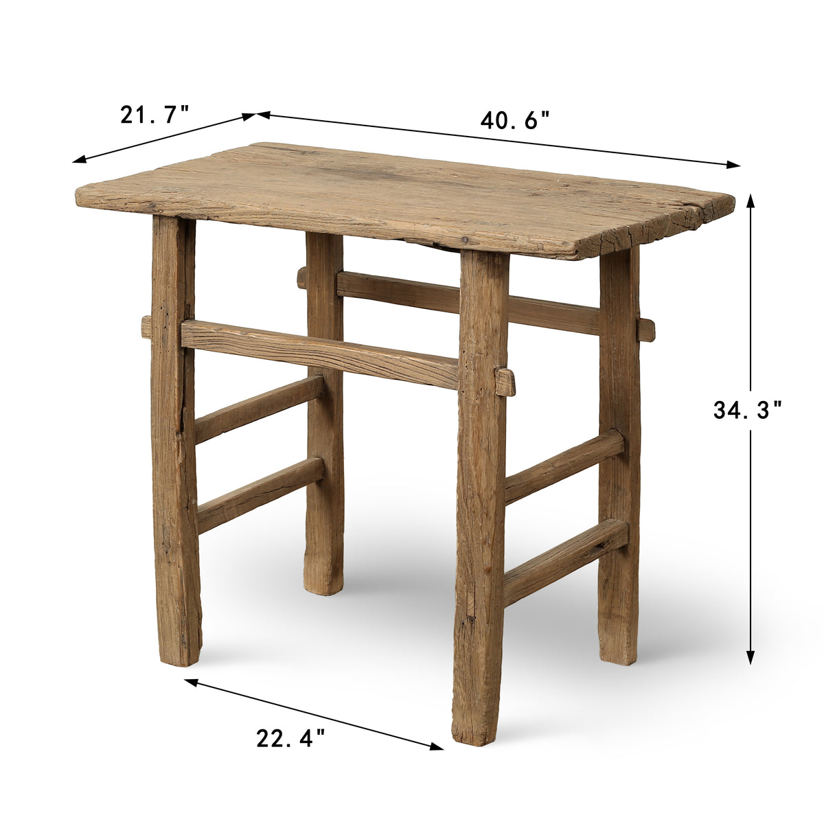 Approx.41" Long 22" Deep Vintage Counter Table Weathered Natural