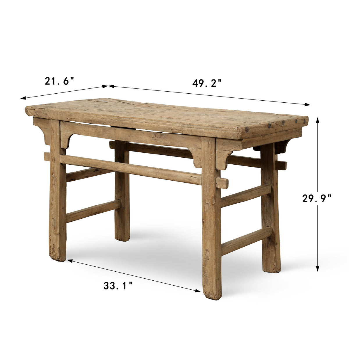Approx.49" Long 21" Deep Vintage Counter Table Weathered Natural