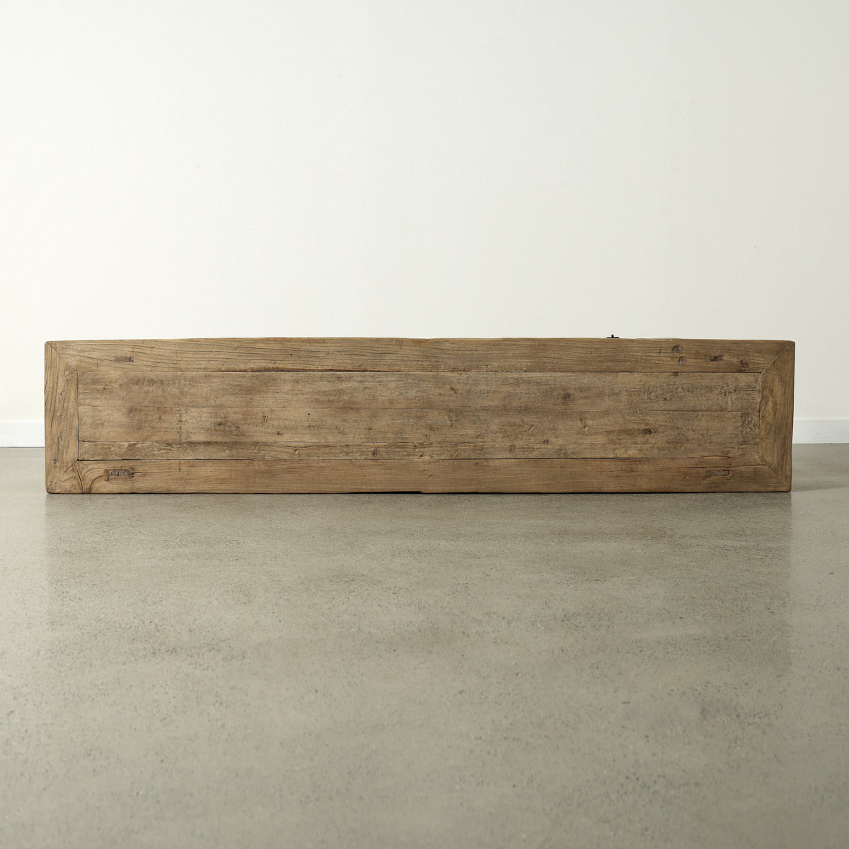 Approx. 87" Wide Vintage Table with Three Drawers Weathered Natural