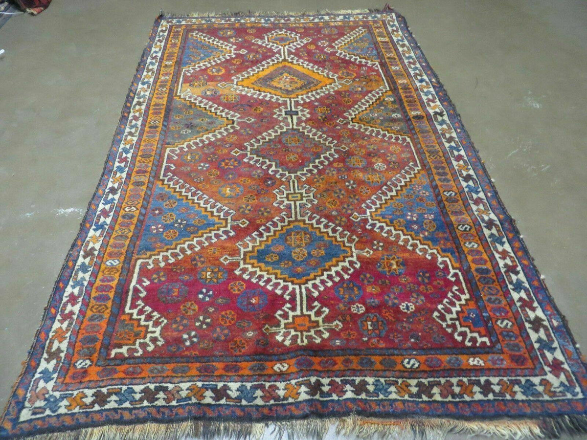 4' X 7' Antique Handmade Tribal Turkish Wool Rug Nice - Jewel Rugs, view 2