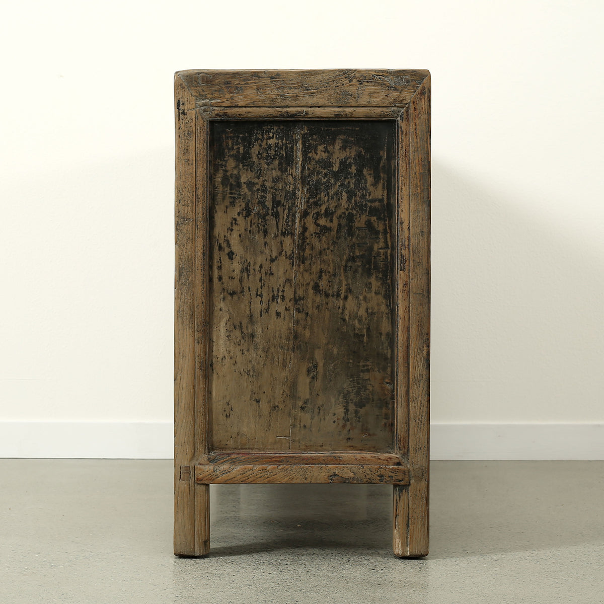 Antique sideboard with four doors, distressed black 65"Wx18:Dx34" H