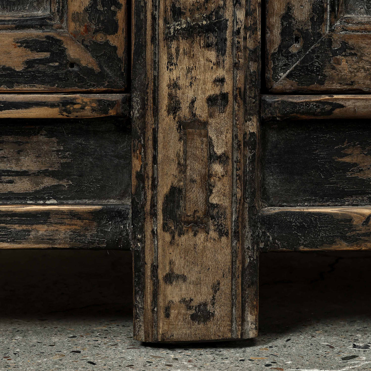 Approx. 92" Long Antique Sideboard with Six Doors, Distressed Black