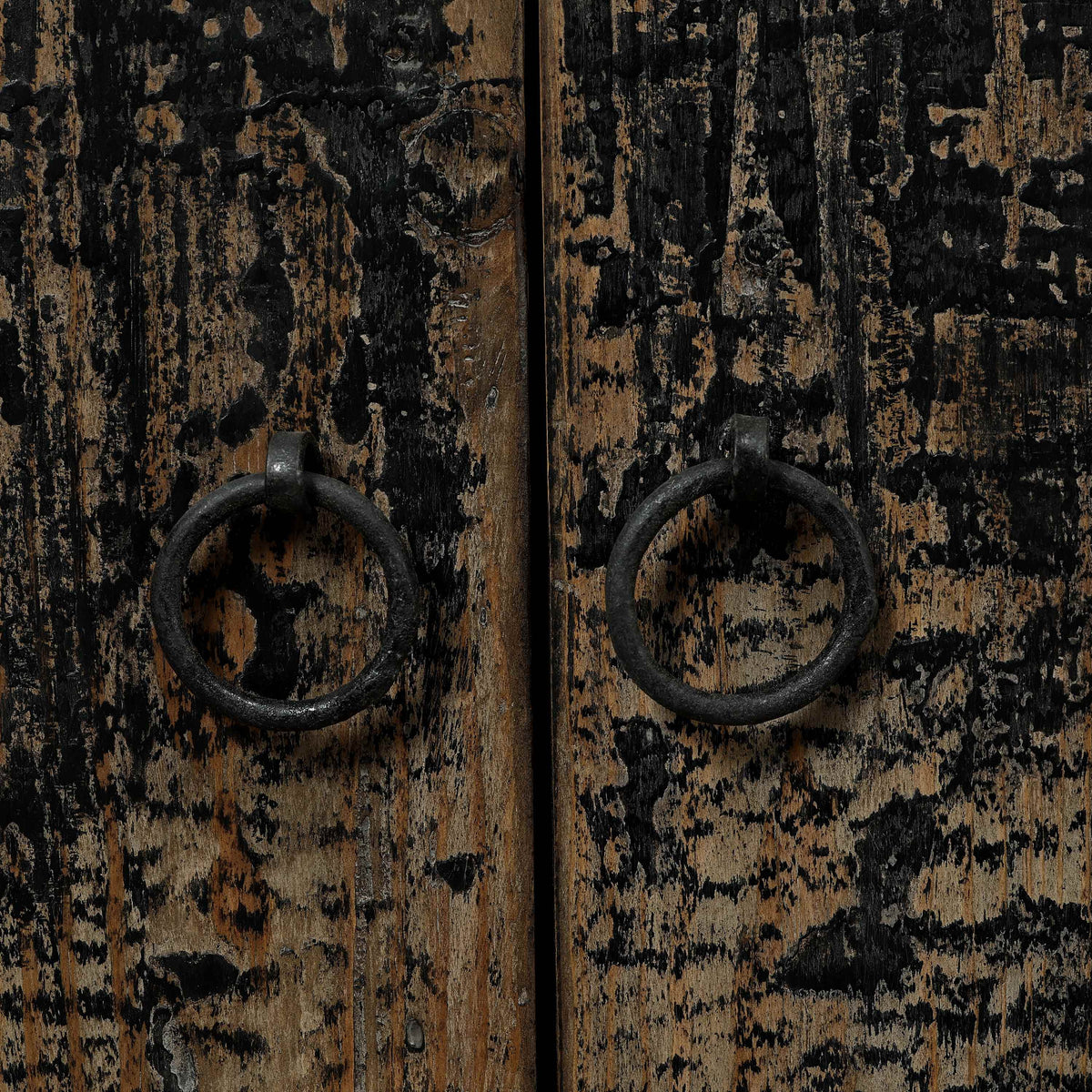 Approx. 92" Long Antique Sideboard with Six Doors, Distressed Black
