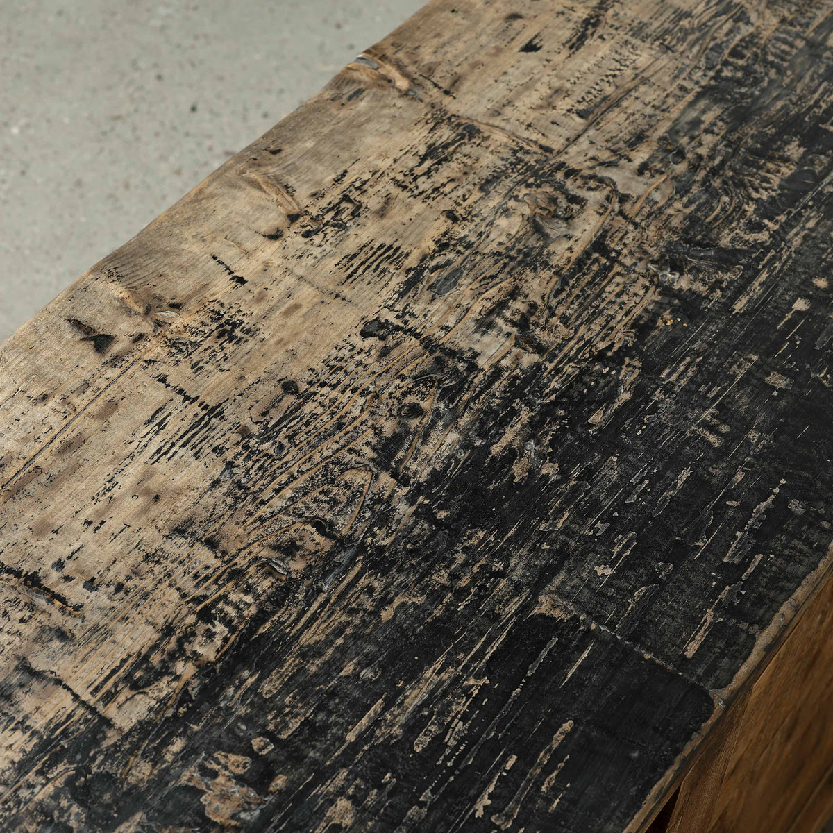 Approx. 92" Long Antique Sideboard with Six Doors, Distressed Black