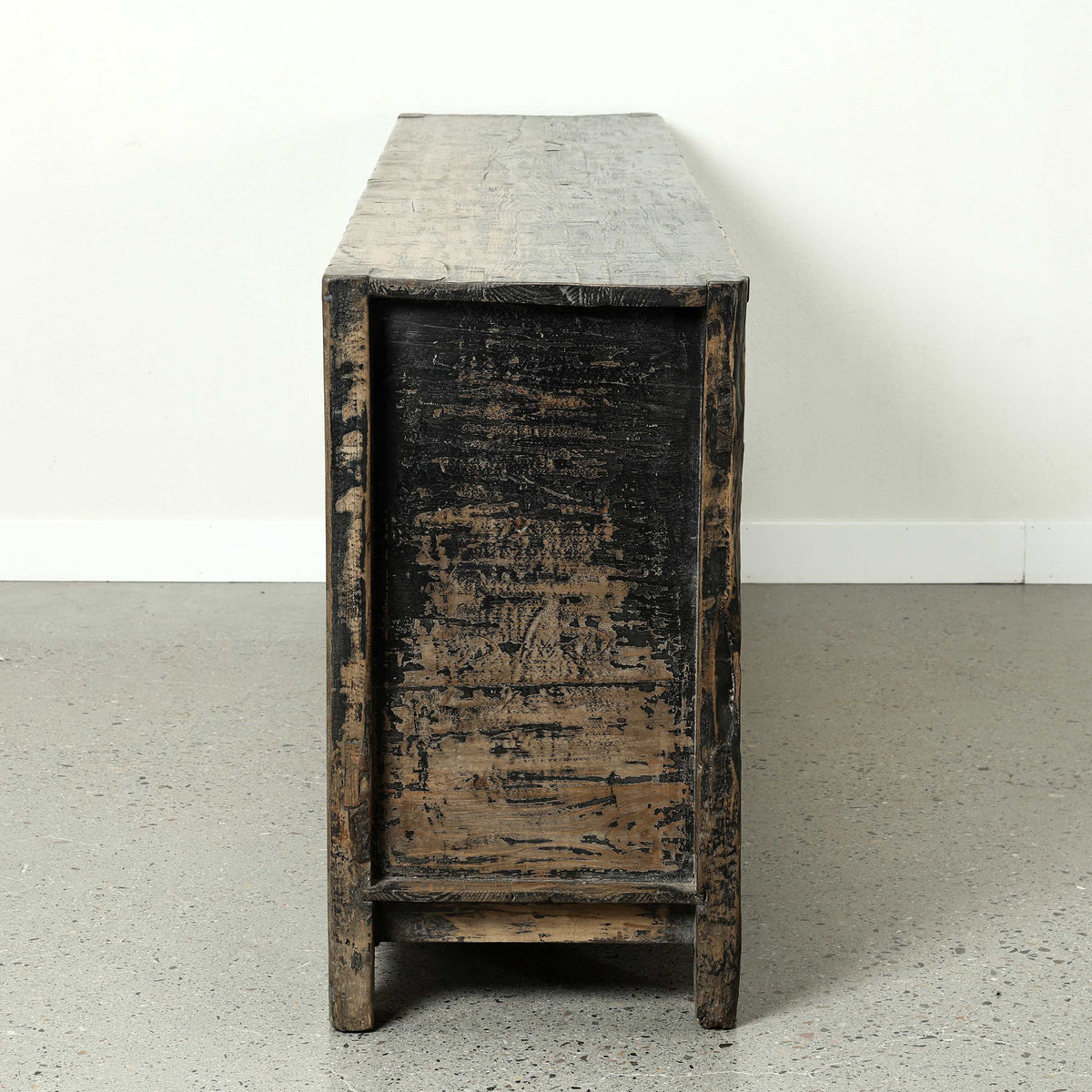 Approx. 92" Long Antique Sideboard with Six Doors, Distressed Black