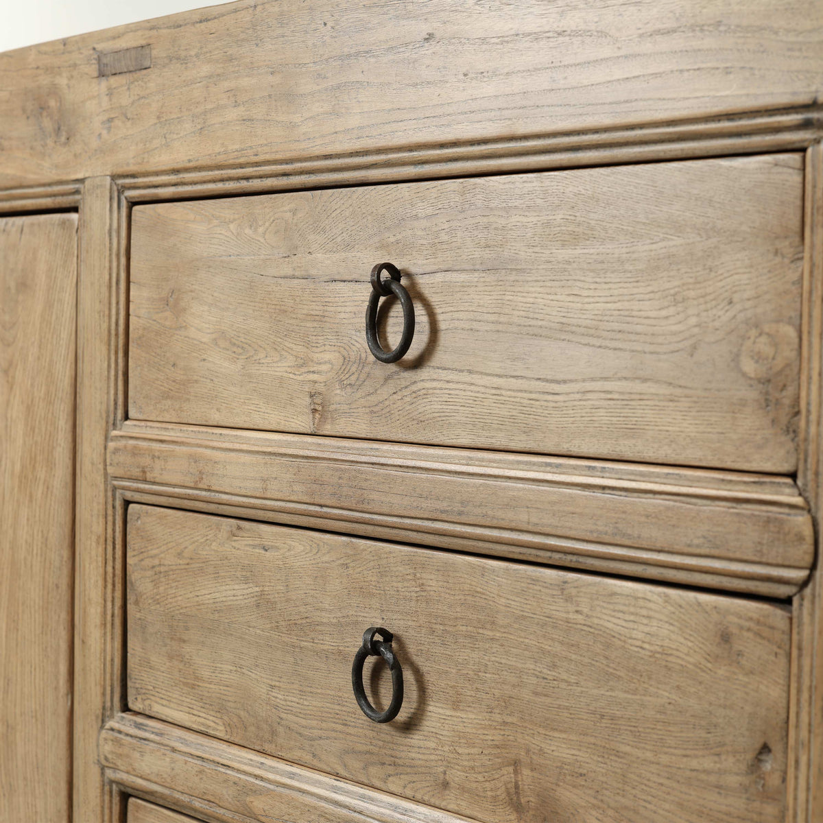 Approx. 74" Wide Antique Sideboard with Three Drawers Weathered Natural
