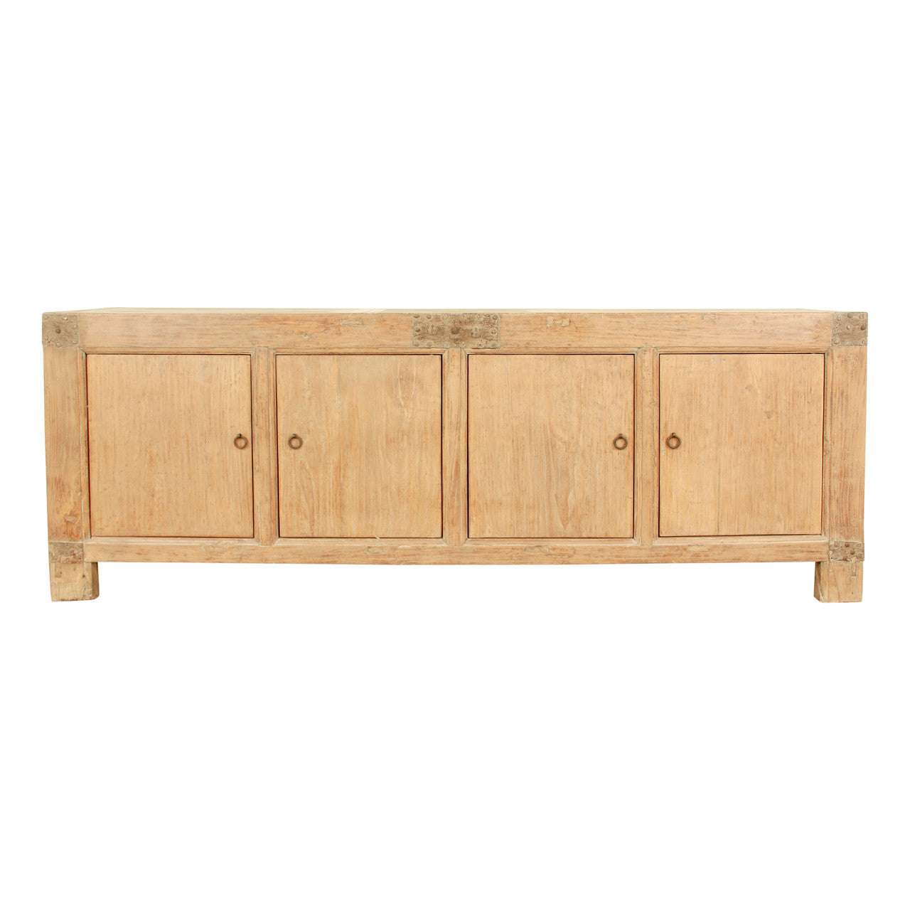 Antique wide sideboard weathered natural image