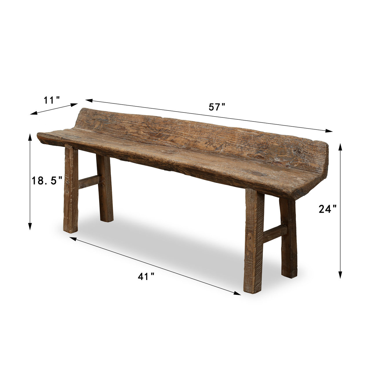 Antique Fruitwood Bench ���������