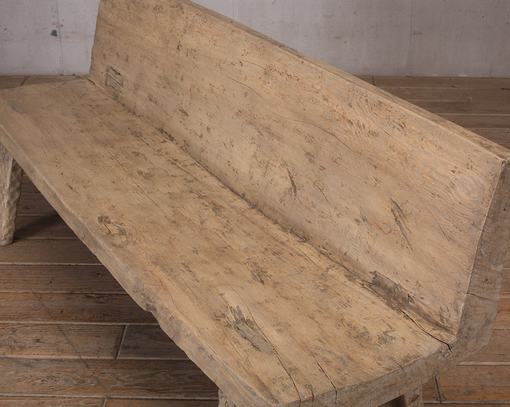 Apr. 71" Live Edge Vintage Bench Weathered Natural