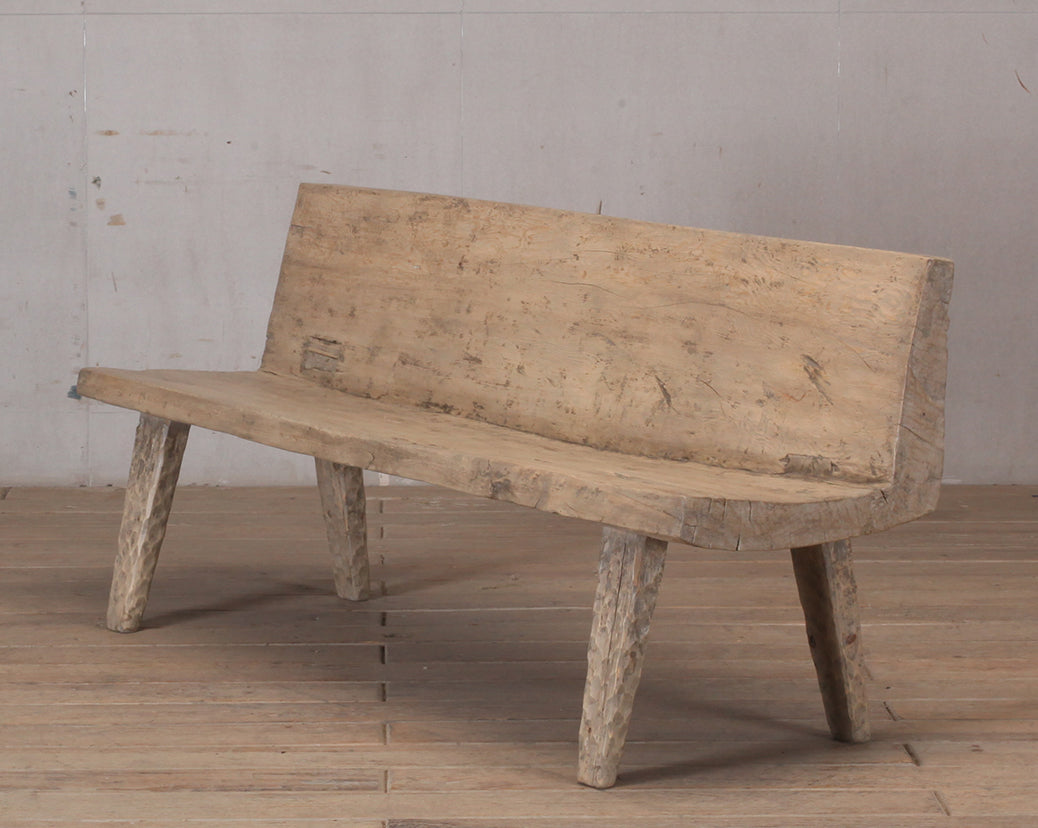 Apr. 71" Live Edge Vintage Bench Weathered Natural