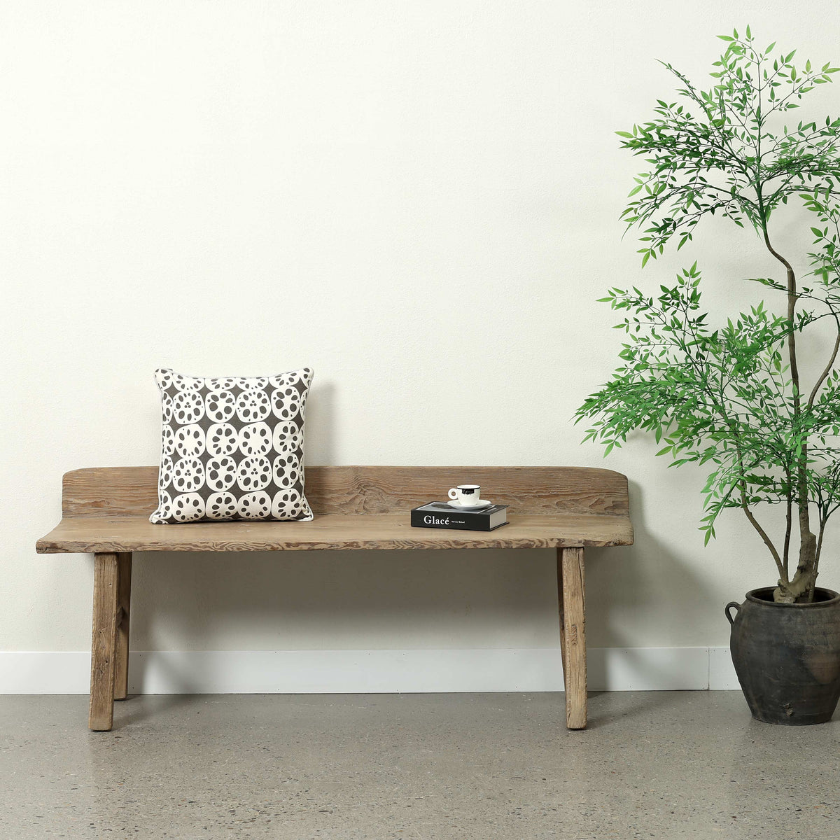 Approx. 60.2 Inches Wide 24.8 Inches High Live Edge Vintage Bench Weathered Natural