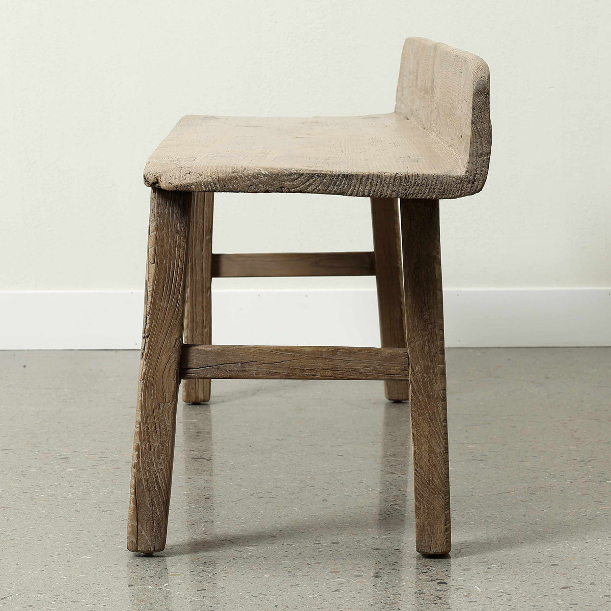 Approx. 60.2 Inches Wide 24.8 Inches High Live Edge Vintage Bench Weathered Natural