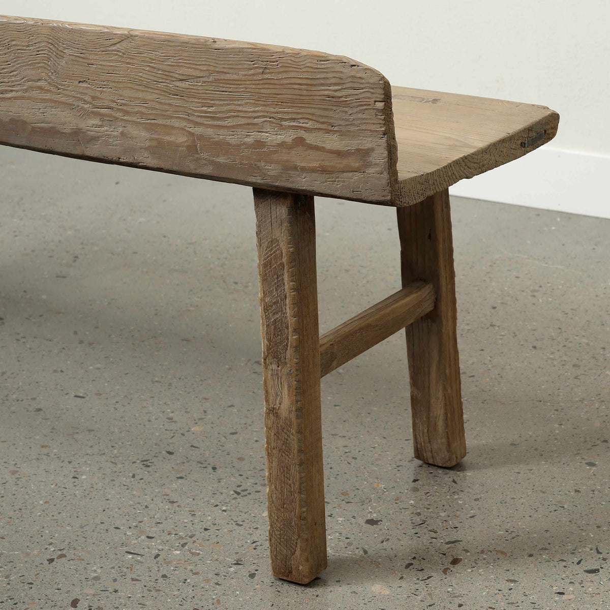 Approx. 60.2 Inches Wide 24.8 Inches High Live Edge Vintage Bench Weathered Natural