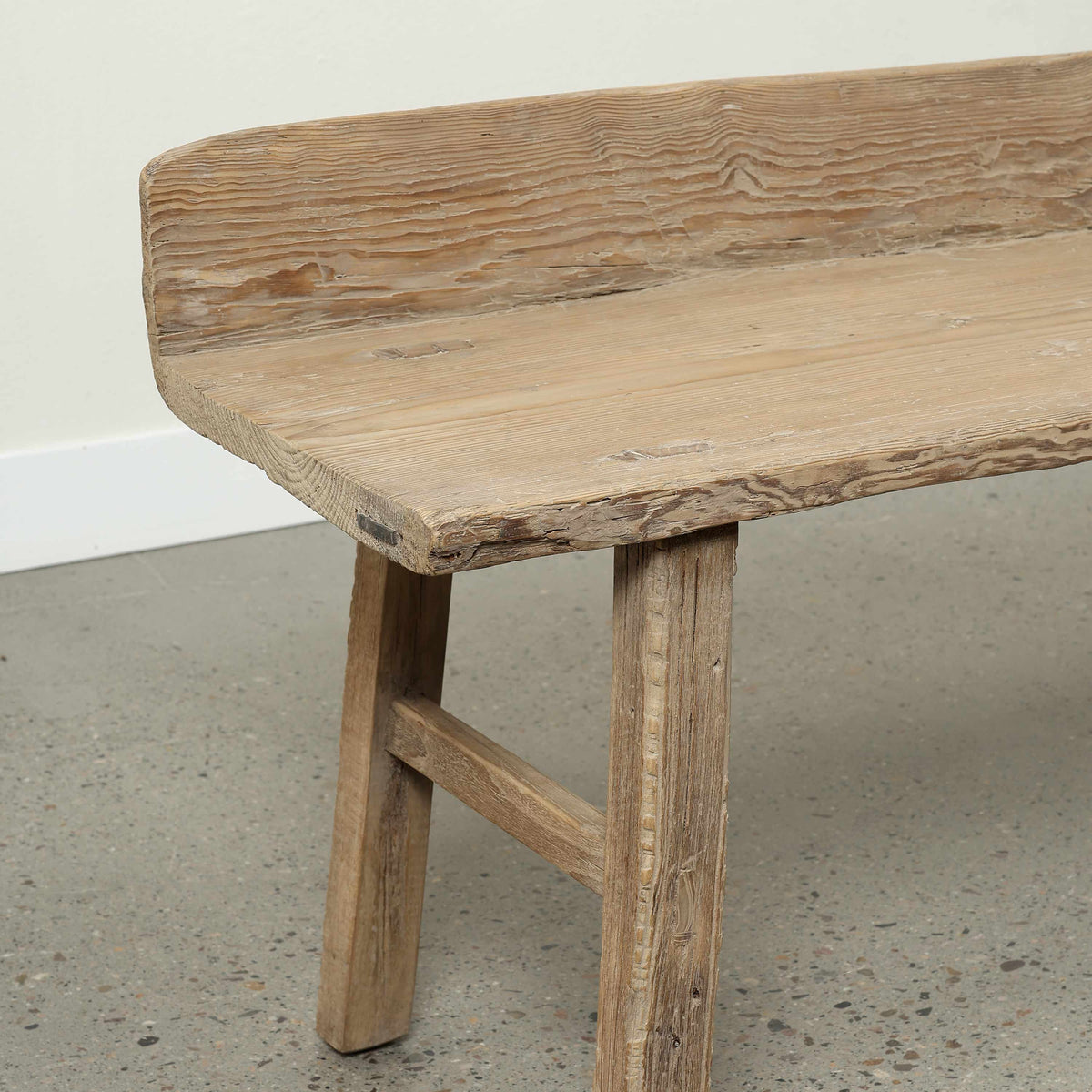 Approx. 60.2 Inches Wide 24.8 Inches High Live Edge Vintage Bench Weathered Natural