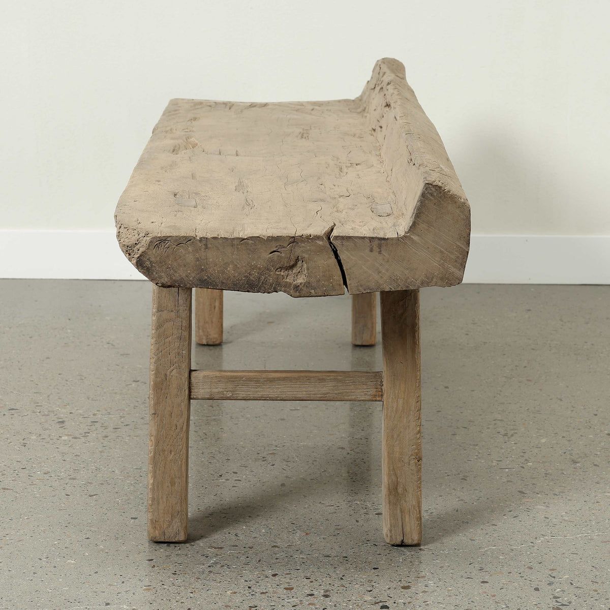 Approx. 64.2 Inches Wide 22.4 Inches High Live Edge Vintage Bench Weathered Natural