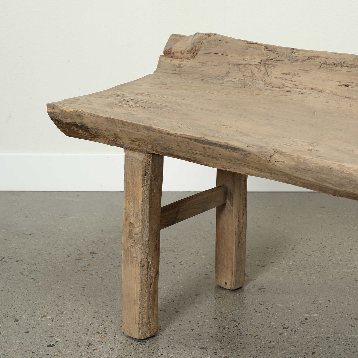 Approx. 64.2 Inches Wide 22.4 Inches High Live Edge Vintage Bench Weathered Natural
