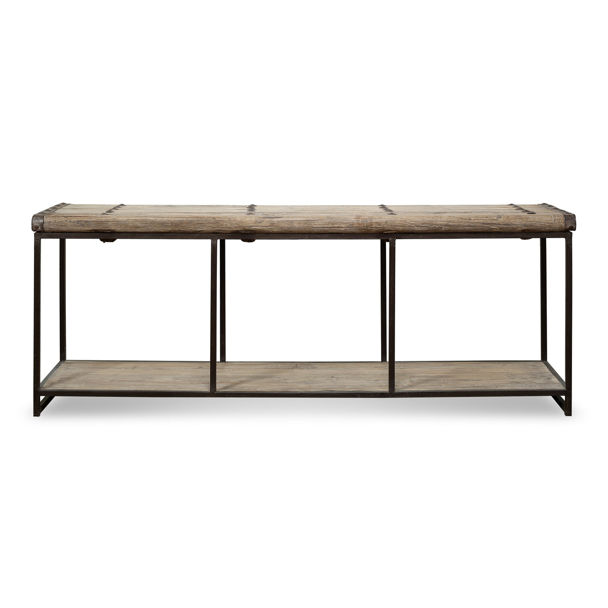 Approx. 91" Long 22" Deep Vintage Door Console Table with Storage Shelf