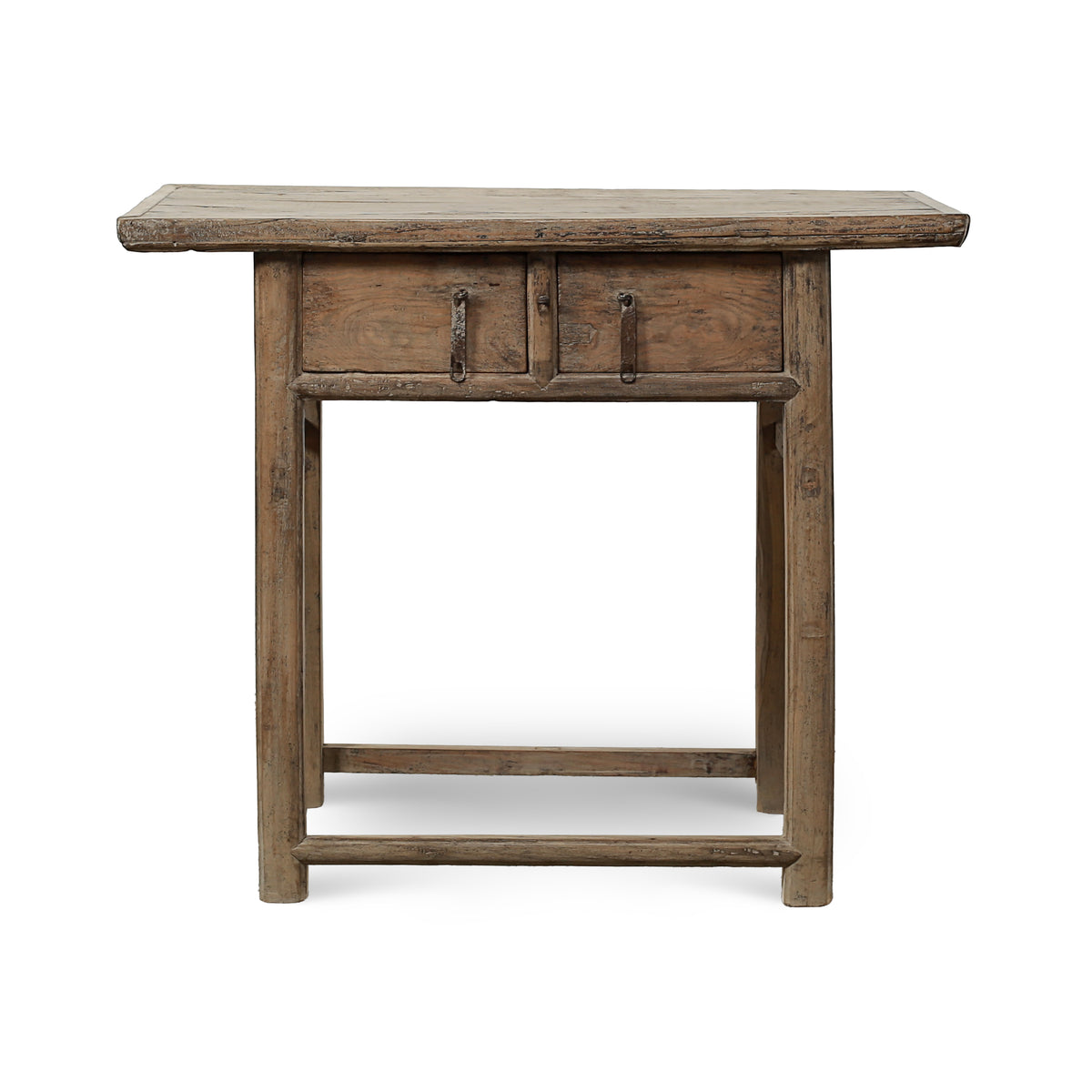 Approx.39" Long 21" Deep Vintage Entry Table with Two Drawers Weathered Natural