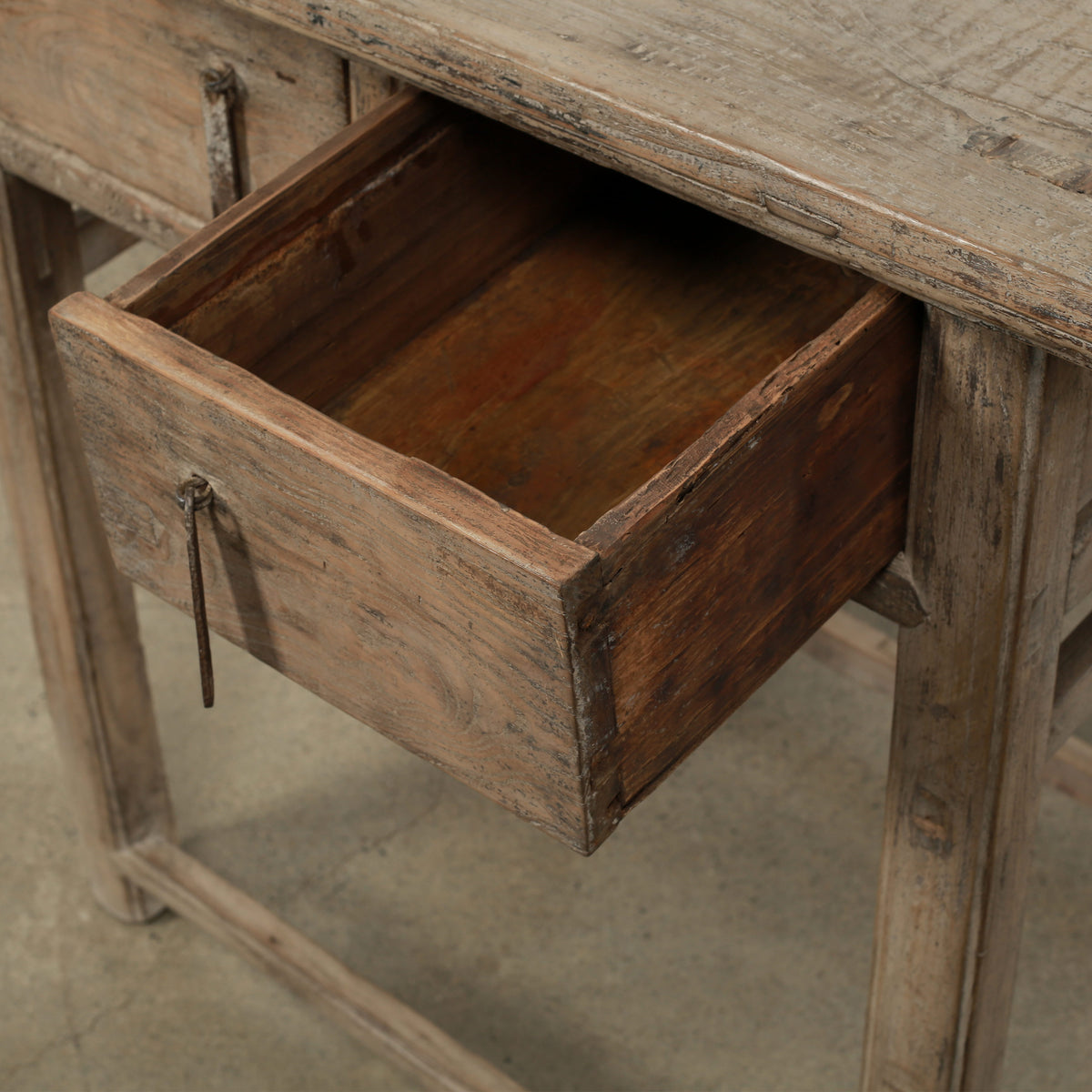 Approx.39" Long 21" Deep Vintage Entry Table with Two Drawers Weathered Natural