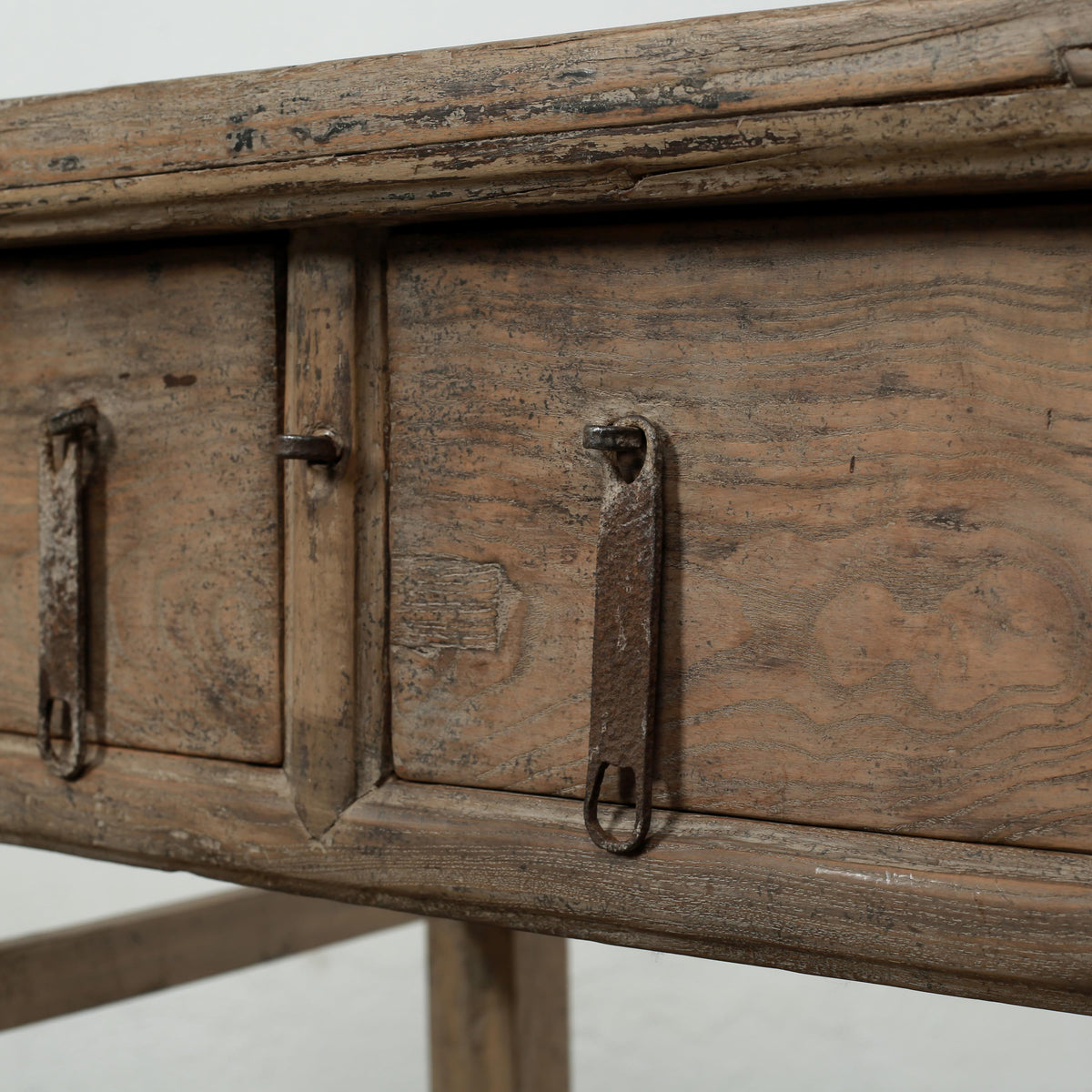 Approx.39" Long 21" Deep Vintage Entry Table with Two Drawers Weathered Natural