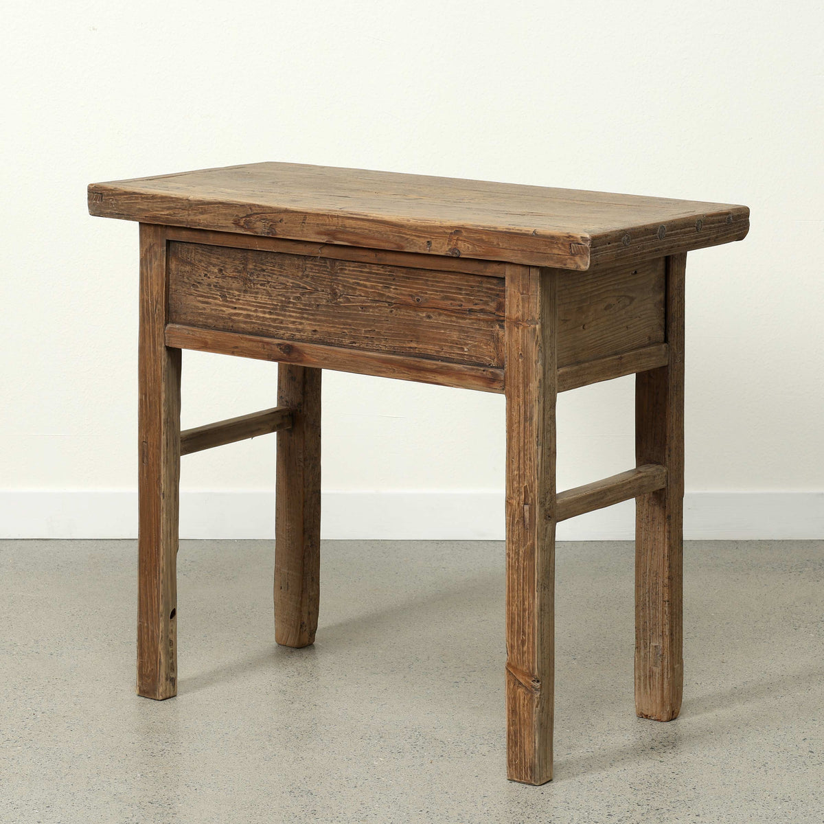 Approx 38" Long 17.7" Deep Vintage Entry Table with Two Drawers, Weathered Natural