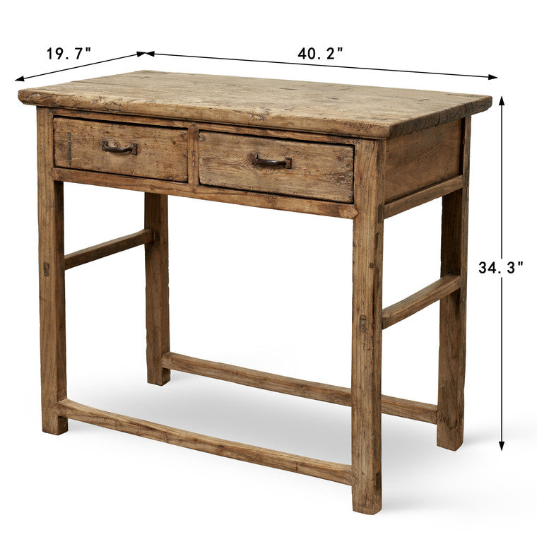 Vintage Entry Table with Two Drawers 40.2"W19.7"D34.3"H image 3