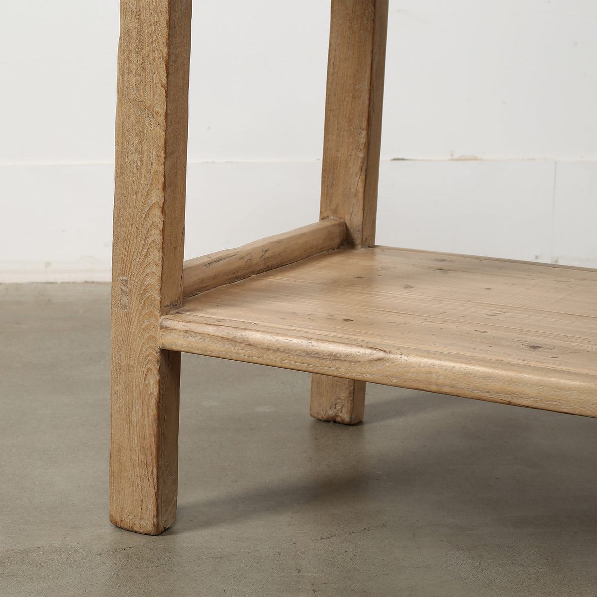 Vintage Side Table with Shelf Weathered Natural 33.5x22x31.5H