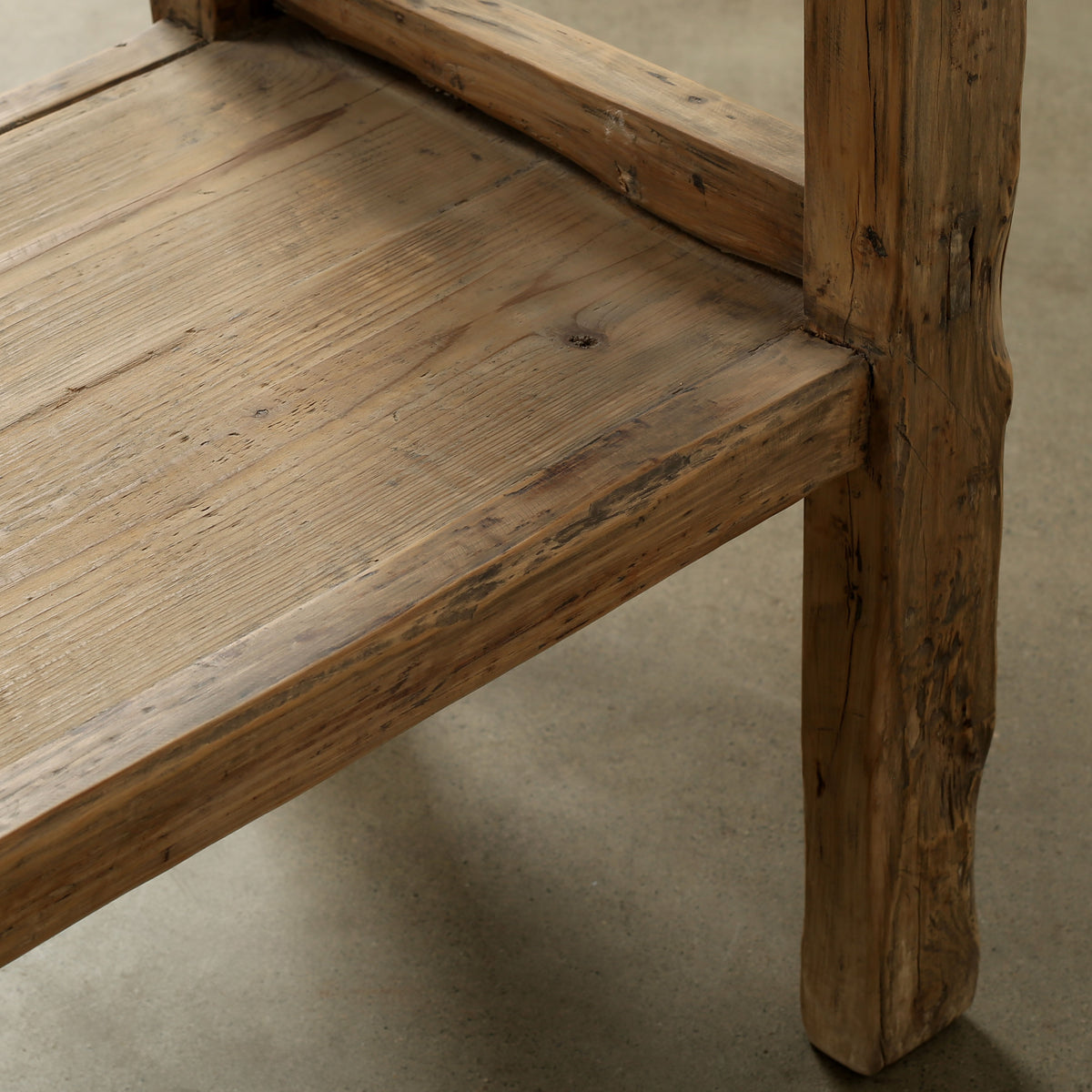Vintage Side Table with Shelf Weathered Natural 41.7x17.7x34.6H