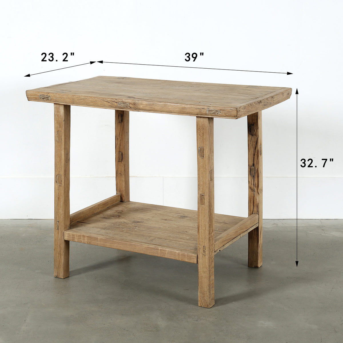 35 Inches Long Vintage Counter Table Weathered Natural (Pre-order only lead time 8-12 weeks)