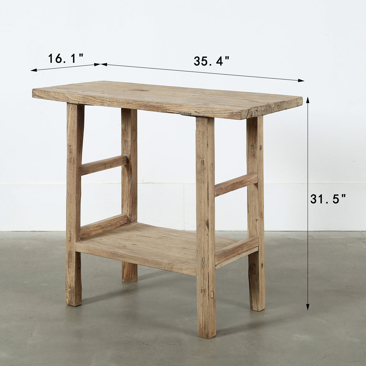 35 Inches Long Vintage Counter Table Weathered Natural 35.4x16.1x31.5H (Pre-order only)