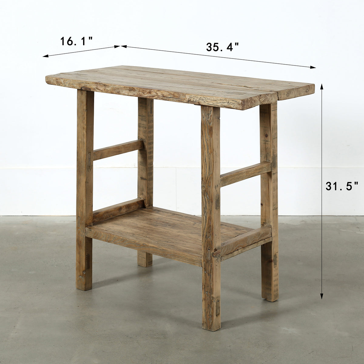 Vintage Counter Table Weathered Natural 35.4x16.1x31.5H