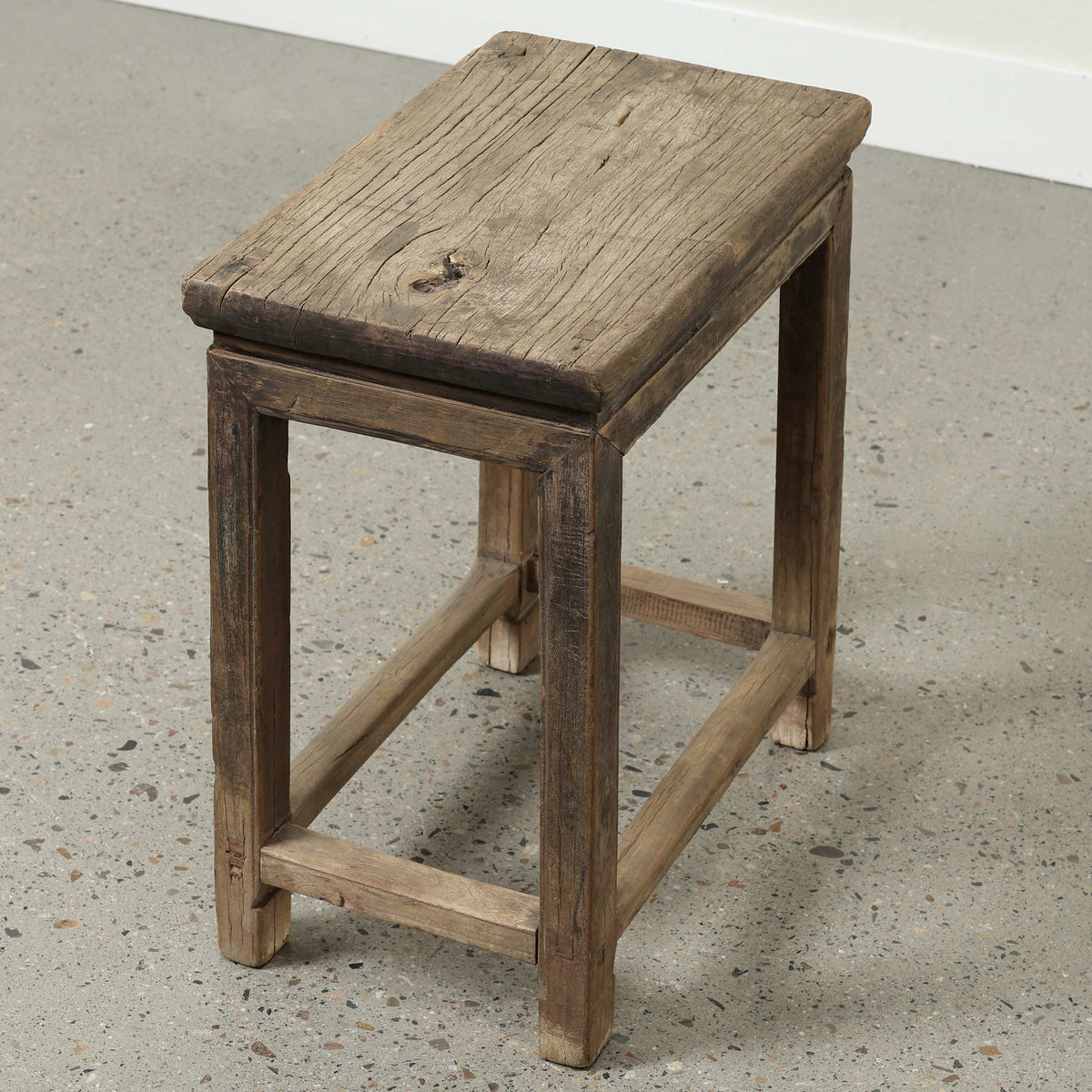 Vintage Rectangular Table Approx. 18.9" Wide 11" Deep 19.7" High Weathered Natural