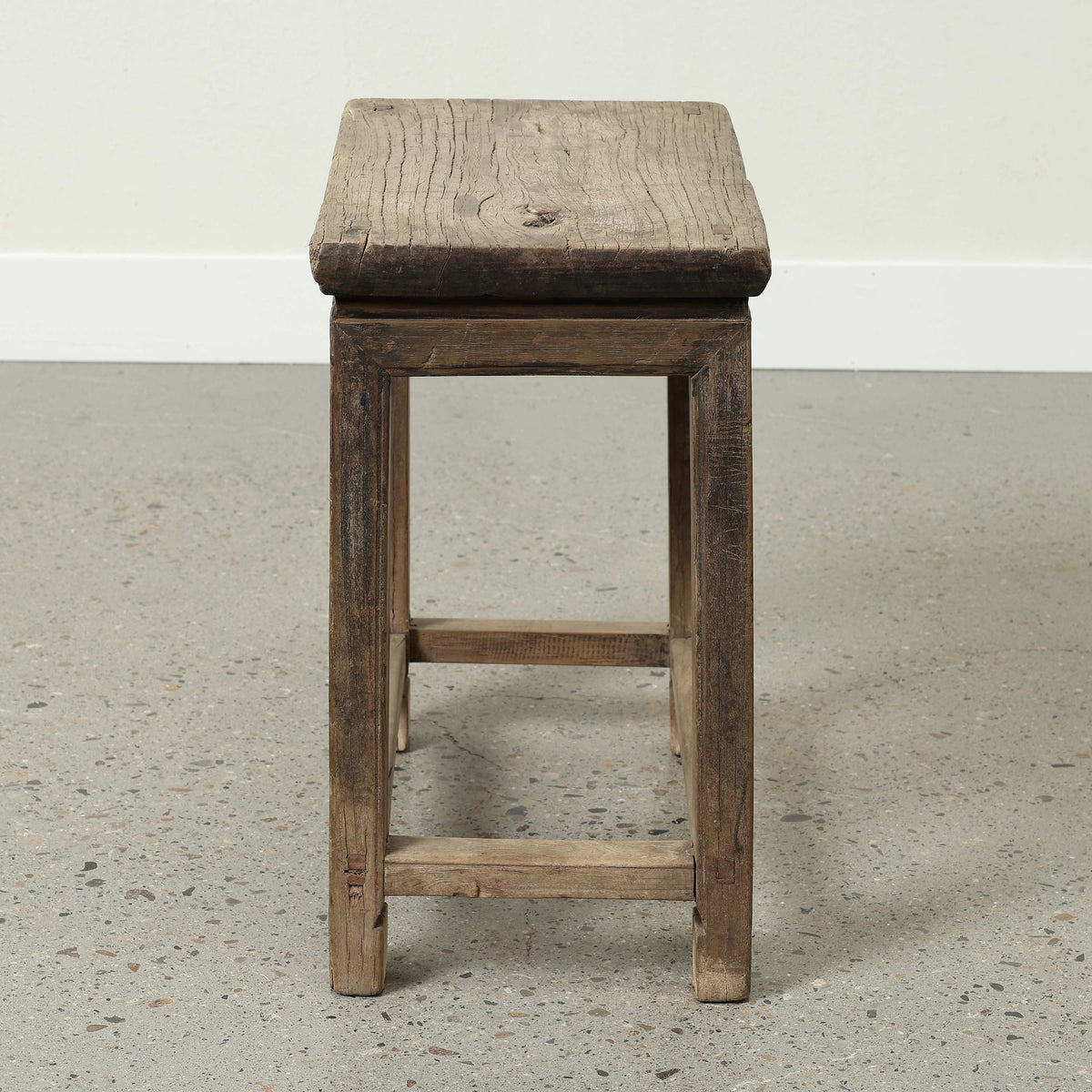 Vintage Rectangular Table Approx. 18.9" Wide 11" Deep 19.7" High Weathered Natural