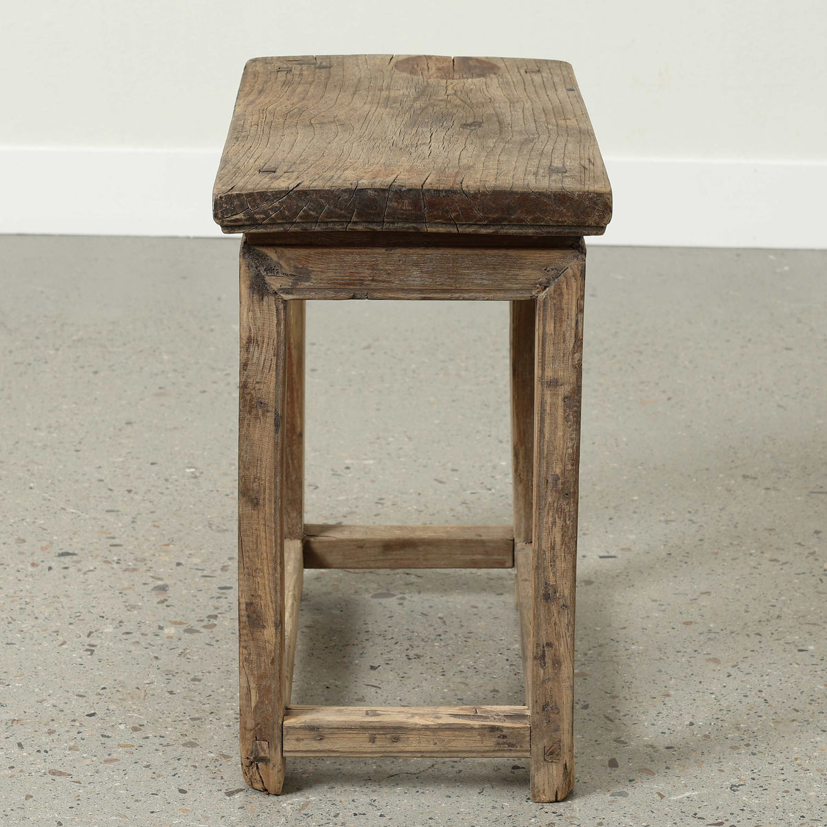Vintage Rectangular Table Approx. 17.7" Wide 11.4" Deep 19.7" High Weathered Natural