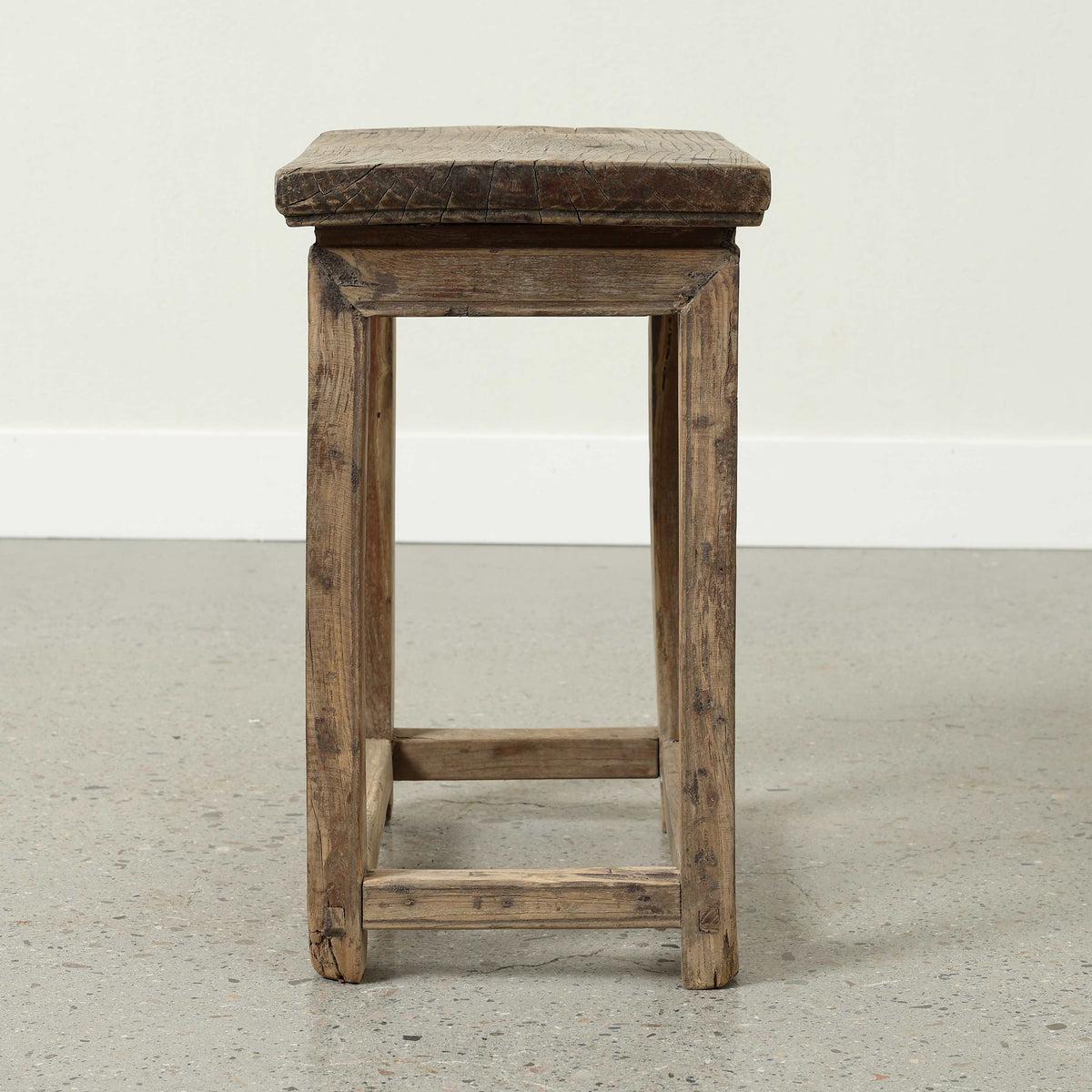 Vintage Rectangular Table Approx. 17.7" Wide 11.4" Deep 19.7" High Weathered Natural