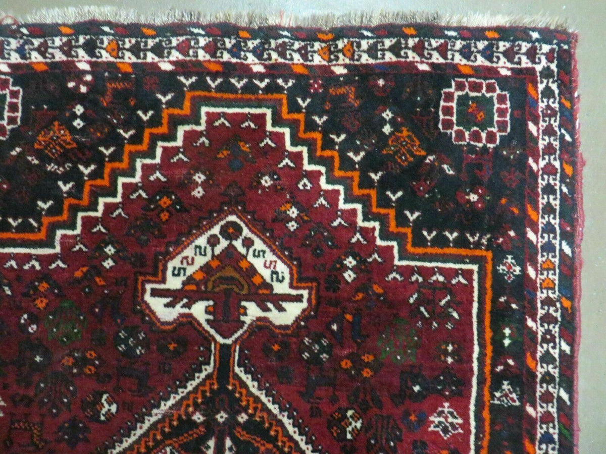 4' X 6' Antique Handmade Turkish Wool Veg Dyes Rug Organic Red Nice M10 - Jewel Rugs, view 8