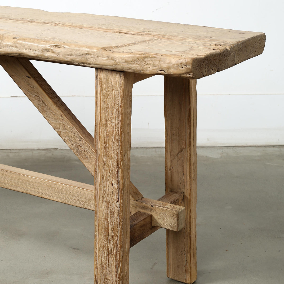 Approx. 5-5.5ft Long Rustic Vintage Console Table Weathered Natural