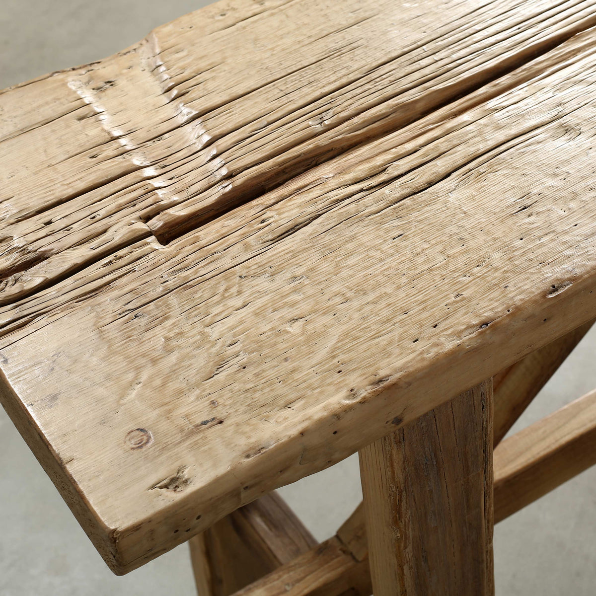 Approx. 5-5.5ft Long Rustic Vintage Console Table Weathered Natural